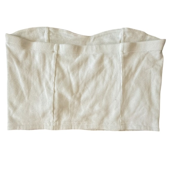 GAP Cream Ribbed Tube Top - Picture 2 of 5